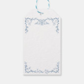 Victoriaans  Dusty Blue Floral bruiloft Cadeaulabel (Achterkant)