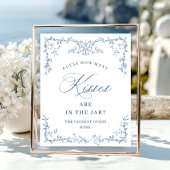 Victoriaans Dusty Blue Floral Vrijgezellenfeest Poster