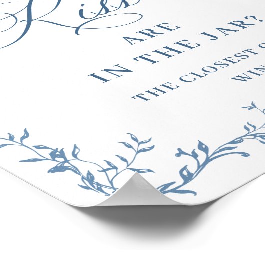 Victoriaans Dusty Blue Floral Vrijgezellenfeest Poster (Hoek)