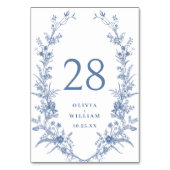 Victoriaans Dusty Blue Franse Tuin Bloemen Huwelij Kaart (Achterkant)