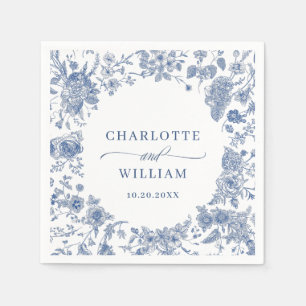 Victoriaans Dusty Blue Franse Tuin Bloemen Huwelij Servet