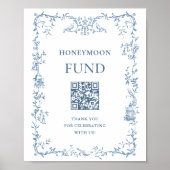 Victoriaans Dusty Blue Honeymoon Fund Poster (Voorkant)