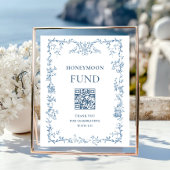 Victoriaans Dusty Blue Honeymoon Fund Poster