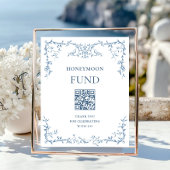 Victoriaans Dusty Blue Honeymoon Fund Poster