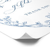 Victoriaans Dusty Blue Kaarten en geschenken Poster (Hoek)