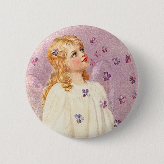 Victoriaans Easter Angel-Button Ronde Button 5,7 Cm (Voorkant)