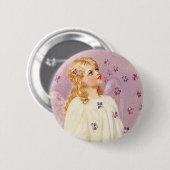 Victoriaans Easter Angel-Button Ronde Button 5,7 Cm (Voorkant /achterkant)