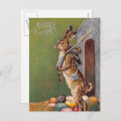 Victoriaans Easter Bunny Guard-pc Feestdagenkaart (Voorkant / Achterkant)