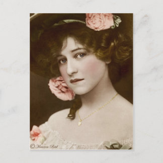 Victoriaans Edwardian Sepia Hand Tinted Briefkaart