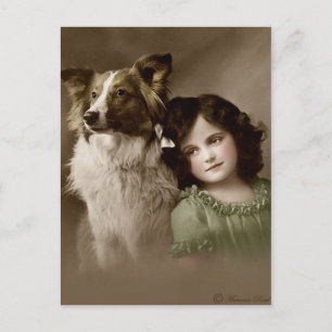 Victoriaans Edwardian Sepia Hand Tinted Briefkaart