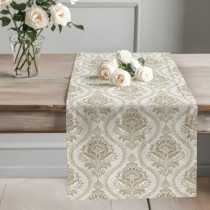 Victoriaans Elegance Tafelloper Zachte Beige Damas