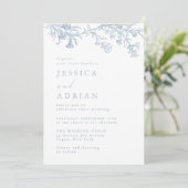  Victoriaans Elegant Huwelijk Kaart (Staand voorkant)