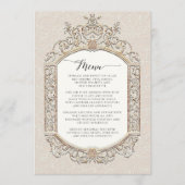 Victoriaans  Elegant Ivoor en Goud Menu (Voorkant)
