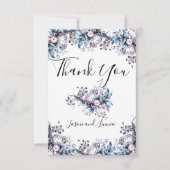 Victoriaans elegante bloemen in Artdeco-stijl Bedankkaart (Voorkant)