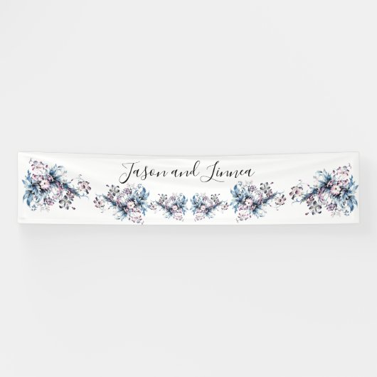 Victoriaans elegante bloemen Romantic Beloved Spandoek (Horizontaal)