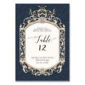 Victoriaans Elegante Formele Marine Blauw Gouden O Kaart (Achterkant)