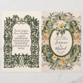 Victoriaans Elegante Gele Bloemen Huwelijksceremon (Voorkant)