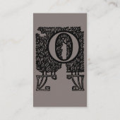  Victoriaans elegante monogram letter O Visitekaartje (Achterkant)