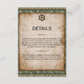 Victoriaans Elegantie Steampunk bruiloft Details Informatiekaartje (Voorkant)