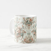 Victoriaans elegantie: zachte pastelpatronen koffiemok (Voorkant links)