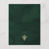 Victoriaans Emerald Gold Royal Wedding QR Details Informatiekaartje (Achterkant)