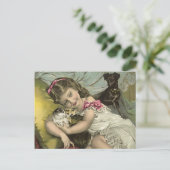  VICTORIAANS en HER PARLOR PETS BRIEFKAART (Staand voorkant)