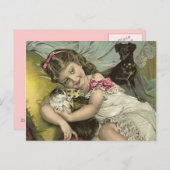  VICTORIAANS en HER PARLOR PETS BRIEFKAART (Voorkant / Achterkant)