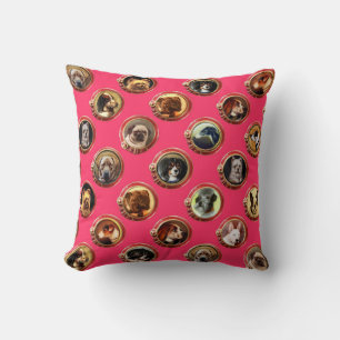 VICTORIAANS ENAMELS/MINIATURE DOG PORTRAITS Roze Kussen