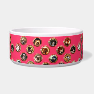 VICTORIAANS ENAMELS/MINIATURE DOG PORTRAITS Roze Voerbakje