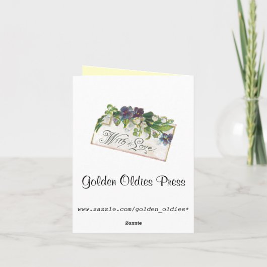 Victoriaans engel dank u kaart (Achterkant)