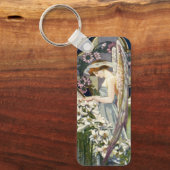 Victoriaans Engel en Paaslelie Bloemen Sleutelhanger (Voorkant)