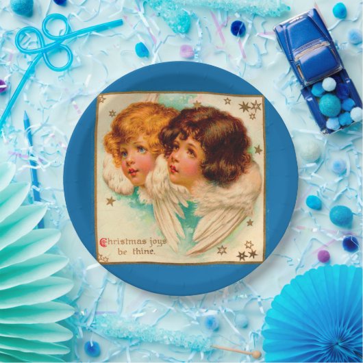 Victoriaans engelen kerstavond zijn van plan papieren bordje (Feest)