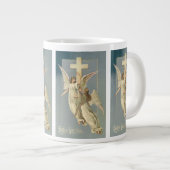 Victoriaans engelen met een kruis,  Pasen Extra Grote Mok (Voorkant rechts)