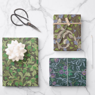 Victoriaans Engels Garden Mix  Paars Ivy Inpakpapier Vel