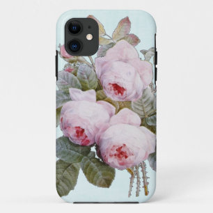 Victoriaans Engels Roos op babyblauw iPhone 11 Hoesje
