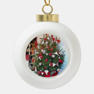 VICTORIAANS ENGLAND KERAMISCHE BAL ORNAMENT