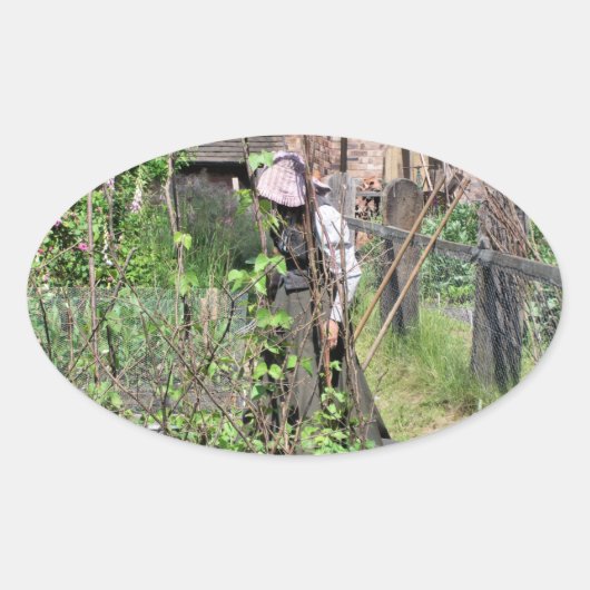 VICTORIAANS ENGLAND OVALE STICKER (Voorkant)