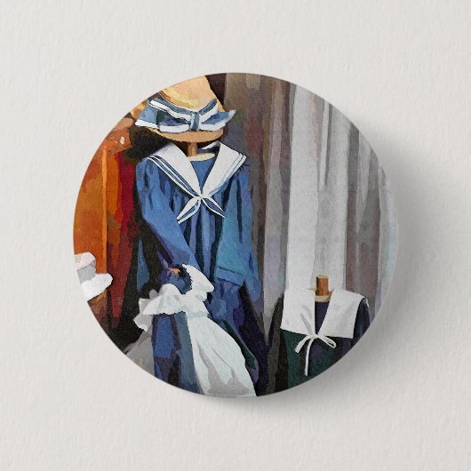 VICTORIAANS ENGLAND RONDE BUTTON 5,7 CM (Voorkant)