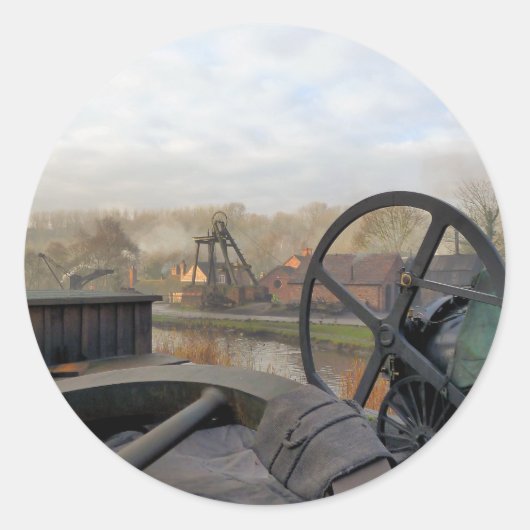 VICTORIAANS ENGLAND RONDE STICKER (Voorkant)