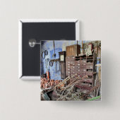 VICTORIAANS ENGLAND VIERKANTE BUTTON 5,1 CM (Voorkant /achterkant)