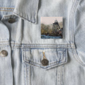 VICTORIAANS ENGLAND VIERKANTE BUTTON 5,1 CM (In situ)