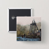 VICTORIAANS ENGLAND VIERKANTE BUTTON 5,1 CM (Voorkant /achterkant)