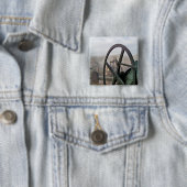 VICTORIAANS ENGLAND VIERKANTE BUTTON 5,1 CM (In situ)