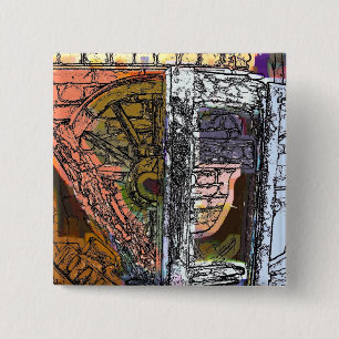 VICTORIAANS ENGLAND VIERKANTE BUTTON 5,1 CM