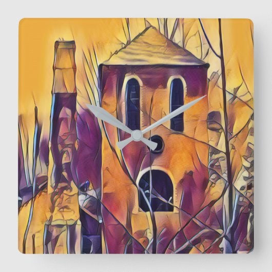 VICTORIAANS ENGLAND VIERKANTE KLOK (Voorkant)