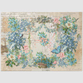 Victoriaans Ephemeral Vergeet-me-geen collage 2 Tissuepapier