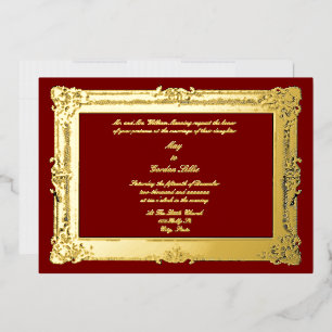 Victoriaans Era 1844 Barok Rococo Style Lijst Folie Uitnodiging