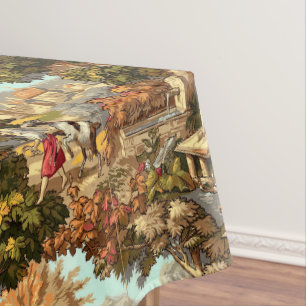 Victoriaans Era 1890 Pastoral Scenes Pattern Tafelkleed