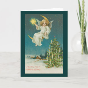 Victoriaans Era Angel-kerstkaart Feestdagen Kaart