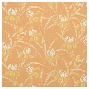 Victoriaans ERA Art Nouveau Iris Floral Pattern Stof